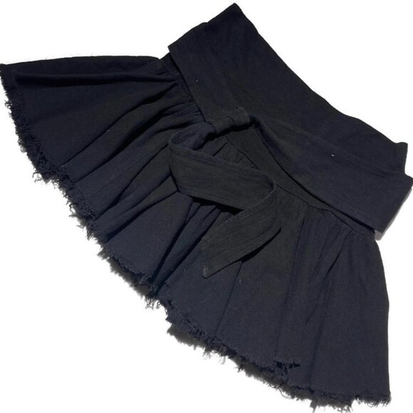 Vtg 90s Y2K blk schoolgirl tennis micro mini skirt Clueless punk goth grunge S M